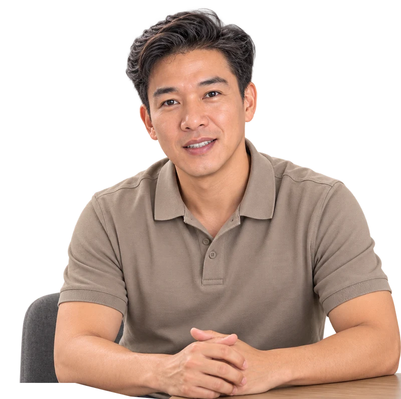 Borj, CTO of MactanGroup, seated at a table